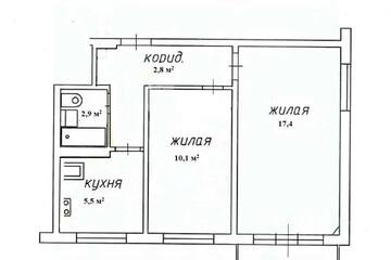 2-к квартира, 42,2 м², 4/5 эт.
