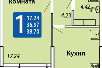 1-к квартира, 40 м², 5/10 эт.