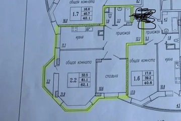 2-к квартира, 62,1 м², 4/18 эт.