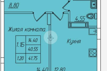 1-к квартира, 41 м², 1/16 эт.