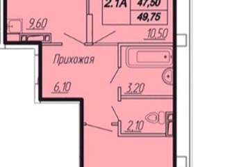 2-к квартира, 50,5 м², 16/17 эт.