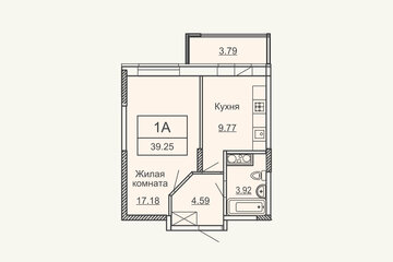 1-к квартира, 39,2 м², 9/10 эт.