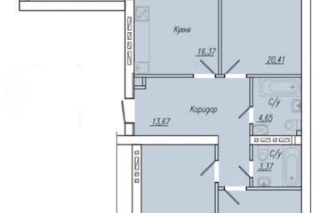 3-к квартира, 110,5 м², 2/8 эт.